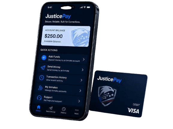 JusticePay mobile app payment dashboard and FreedomTek brand preview